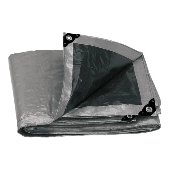 Lona Gruesa Reforzada Gris 4 X 5 Mts 180 G/m^2 Truper 15364