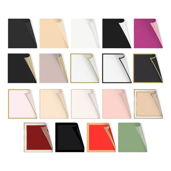 20 Hojas De Papel Coreano Para Ramos Bouquet Floral Bicolor
