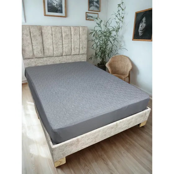 Protector Para Colchón Gris 120x190 + Fundas