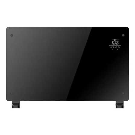Estufa Calefactor Panel Eléctrico Heatglass Vidrio 2000w Negro