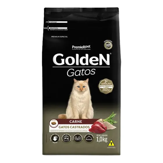 Alimento Golden Premium Especial gatos Castrados sabor carne de 1 kg