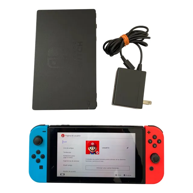 Nintendo Switch V2 Usada(consola+cargador+dock)-dicotienda