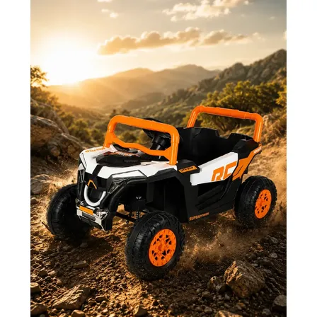 Carrinho Elétrico Infantil De Controle Remoto Quadriciclo Utv 12v Bang Toys Wild Racer Laranja 127/220v