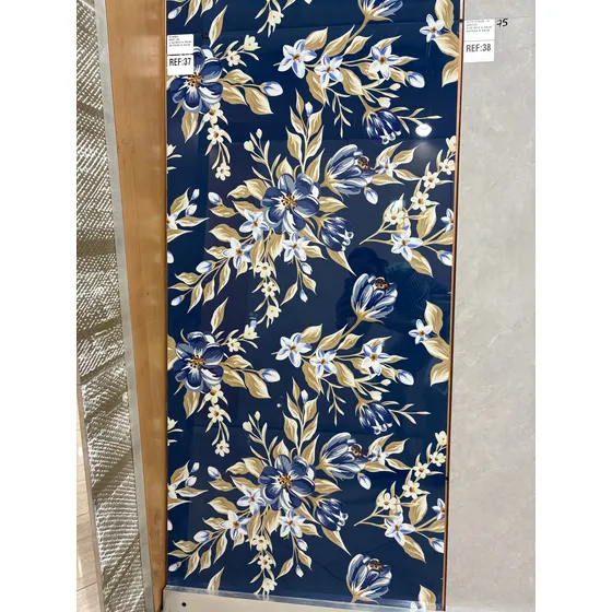 Porcelanato Floreado Azul Marino 120x60