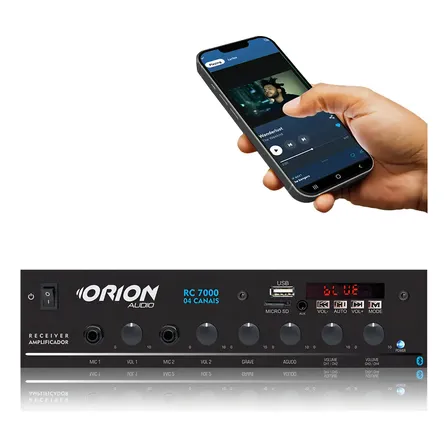 Amplificador Bluetooth 4 Canais Leson Orion RC7000 125W RMS 4 Ohms