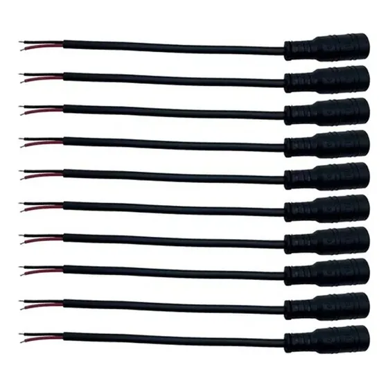 10 Conector Dc 12v Hembra Para Tira Led Equipos A 12 Volts