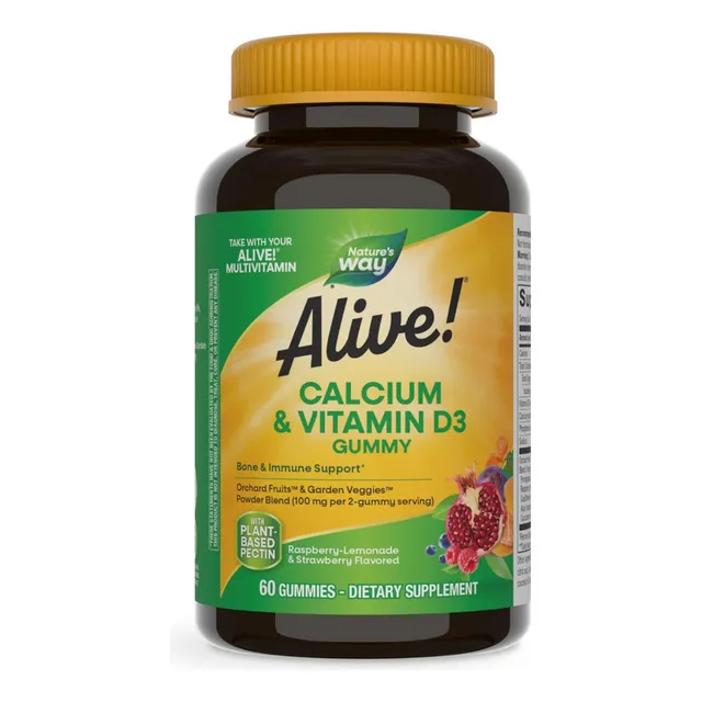 Calcio Y Vitamin D3 Natures Way 60 Gomitas Bayas