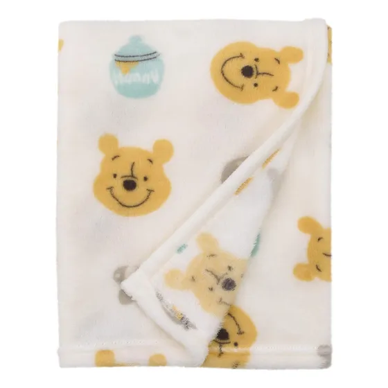 Manta Peluche Disney Winnie The Pooh Colores Marfil Amarillo