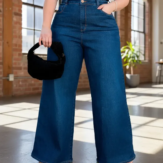 Calça Wide Leg Pantalona Plus Size 46 Ao 60