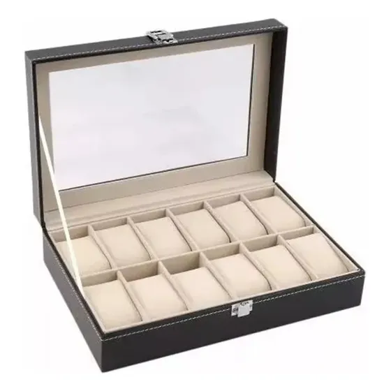 Organizador Estuche Caja 12 Relojes Exhibidor