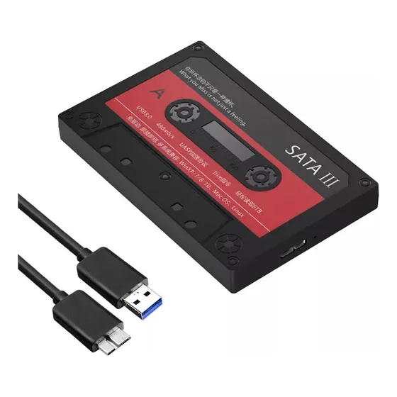 Case Preto Pra Hd Ssd Externo Fita K7 Pra Controladora Dj