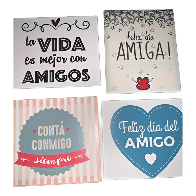 Pack X 20 Tarjetas Del Dia Del Amigo De 6 X 6 Cm