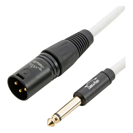 Cabo P10 Mono - Xlr Macho 50cm 0.5m Pro Audio Ouro material Cobre OFC cor Branca marca Cabos & Plugs