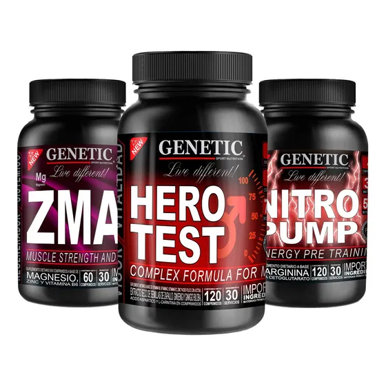 Aumenta Libido Potencia Sex Hero Test Nitro Pump Zma Genetic Sabor Sin Sabor