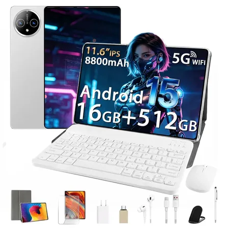 Tablet Android 15 12.8 16gb Ram 1024gb Rom Deca-core 48mp Wifi 5g Bateria de alta capacidade Teclado e mouse Bluetooth Gr