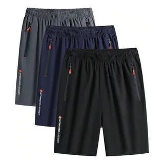 Kit 3 Bermudas Dry Fit De Seda Gelada | Esportivas Premium Kit 3 Bermudas Dry Fit De Seda Gelada | Esportivas Premium
