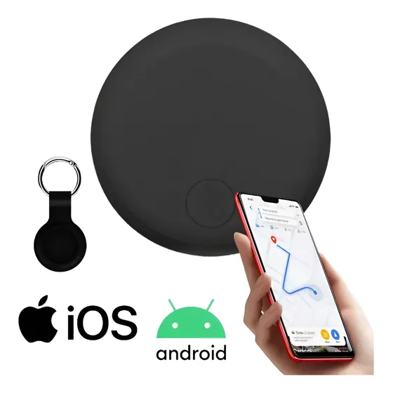 Airtag Localizador Rastreador Android Ios Auto Moto Mascotas Negro