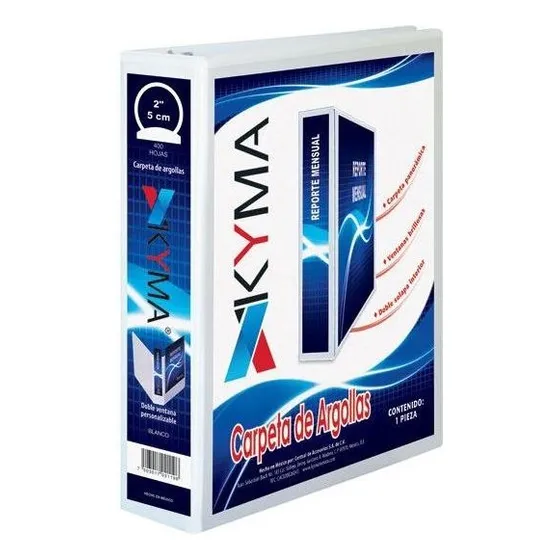 Carpeta Vinil Panoramica Kyma Arillo En O De 1.5 Blanca