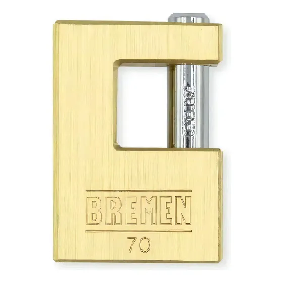 Candado Perno Horizontal 70mm De Bronce Bremen 7748 Color Dorado