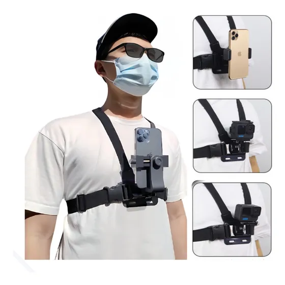 Suporte Peitoral Celular Gopro Sjcam Dji 4k Ajustável