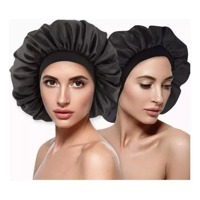 2 Gorros De Satín Método Curly Para Dormir Banda Ajustable