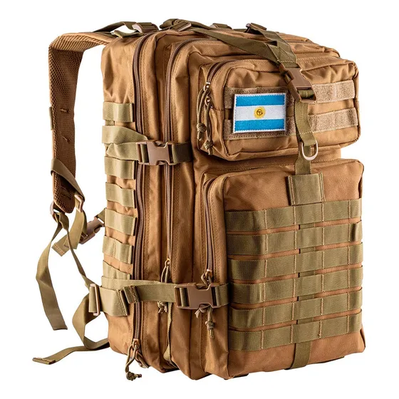 Mochila Táctica Gadnic 40 Litros Militar Porta Notebook Marrón Compartimentos Varios