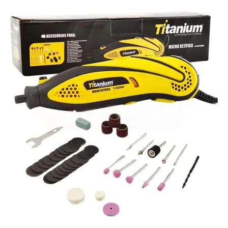 Kit Micro Retifica Ferramenta Rotativa 130w Titanium - 220v 130 W