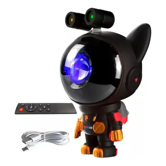 Lampara Perro Astronauta Proyector De Nebulosa Y Galaxia Estructura Negro Pantalla Negro 110v