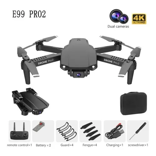 Dron profesional con doble cámara E99 Pro2 4k, 2 baterías