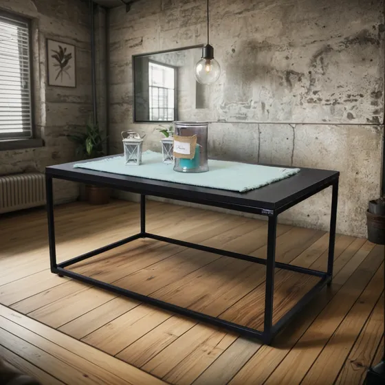 Mesa Ratona De Centro Mod Coffe  Total Black  Est Industrial