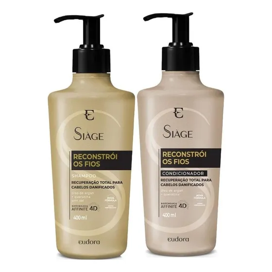 Siàge Reconstrói Os Fios Shampoo 400ml/ Condicionador 400ml