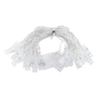 Clip Pequeño Color 5 M 20 Luces Led Enchufe Fijo Clip Pequeño Color 5 M 20 Luces Led Enchufe Fijo