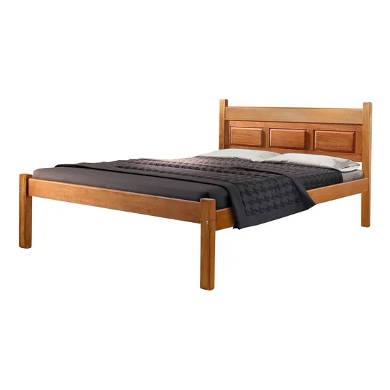 Cama Solteiro Light Madeira Sucupira Na Cera Quarto Braznelo