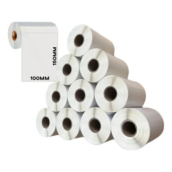 5 Rolos Etiqueta 10x15 100x150 Térmica Zebra 180 Etiquetas Branco 100 g GREYCOM