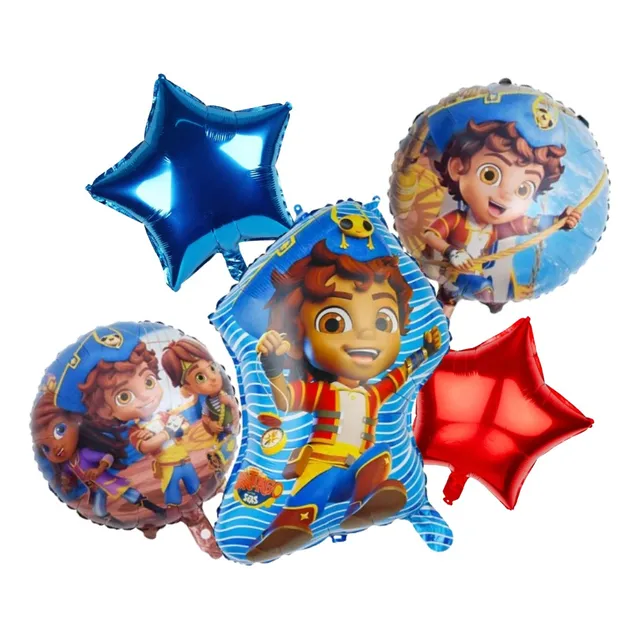 Bouquet 5 Globos Pirata Santiago 65cm+4metalizados45cm