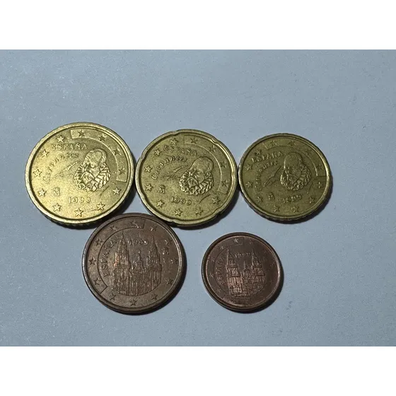 Espanha 50 20 10 5 E 1 Cent De Euro 1999 Ma339
