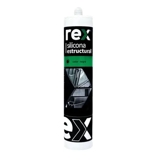 Silicona Estructural Negra Cartucho 300ml Rex 30421