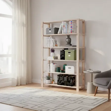 Estante Simples Sofisticado De Qualidade Multiuso Exclusivo Madeira Pinus