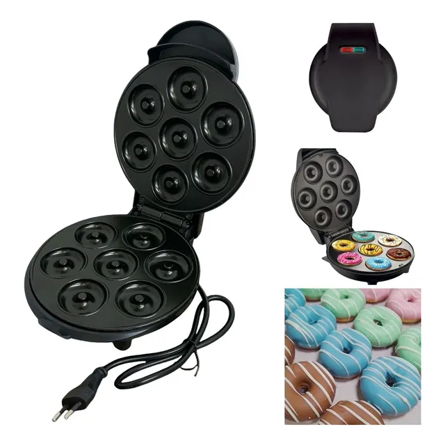 Mini Máquina De Fazer Donuts Rosquinhas Antiaderente 7 Furos