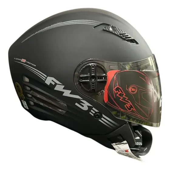 Capacete Moto Fw3 X Open Up Limit Com Óculos Integrado Preto 57/58 — foto 2