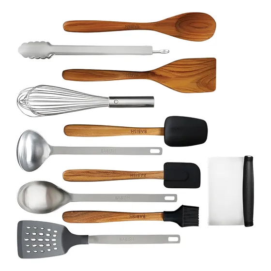 Juego De Utensilios Babish 11 Piezas Madera Silicona Y Acero