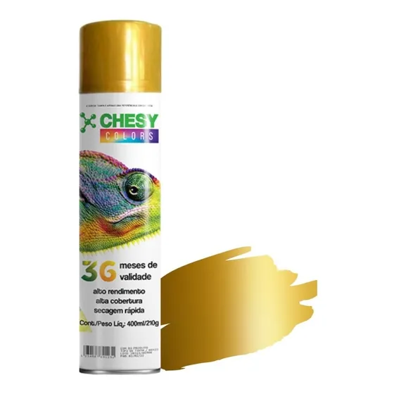 Tinta Chesy Metalico Dourado 210g 400ml Chesiquimica