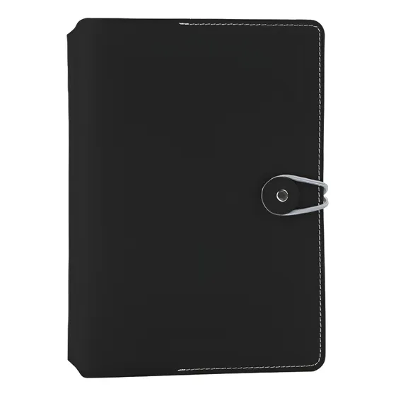 Funda Con Cuaderno Madison A5 Button 80 Hojas Cuero Reciclad