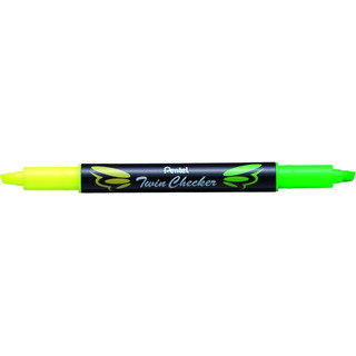 Highlighter Dual-tip De Pentel Twin Checker, Punta De Tinta, Highlighter Dual-tip De Pentel Twin Checker, Punta De Tinta,