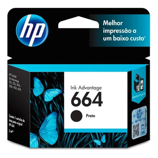 Cartucho Hp 664 Preto(f6v29ab) Para Deskjet 4535, 4675, 1115, 2135, 3775 Cartucho Hp 664 Preto(f6v29ab) Para Deskjet 4535, 4675, 1115, 2135, 3775
