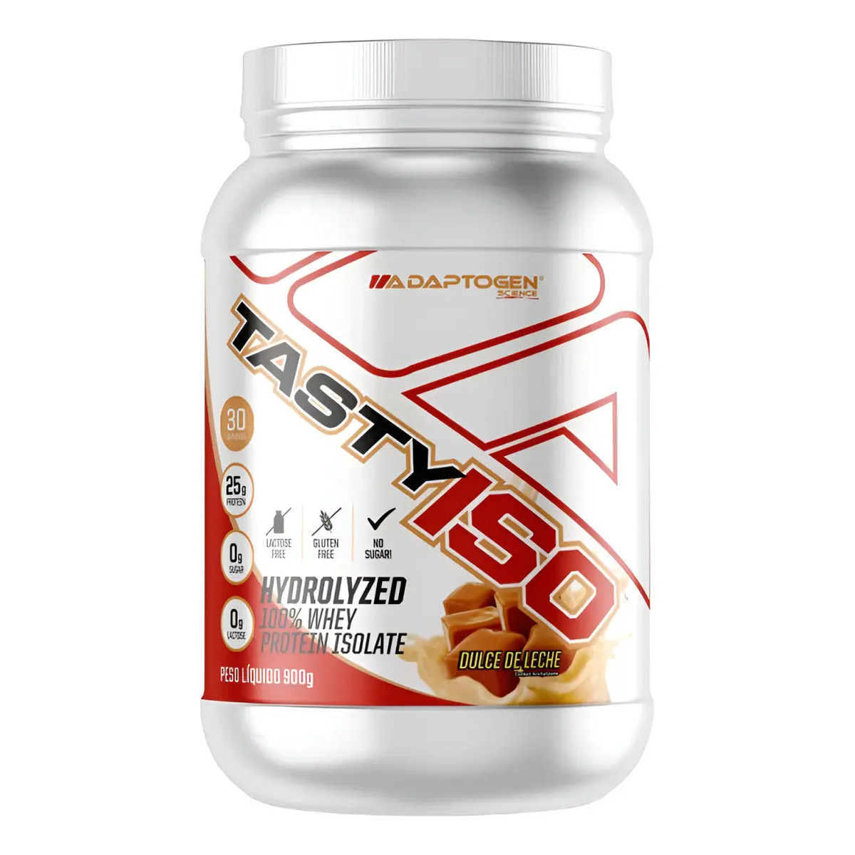 Tasty Iso Proteína Isolada Hidrolisada Adaptogen 900g Whey Sabor Doce De Leite