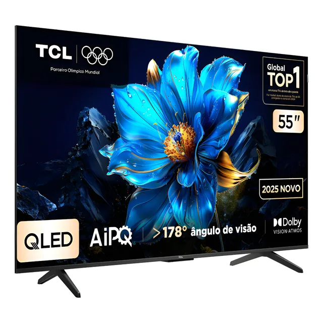 Smart Tv Tcl 55 Polegadas Qled 4k P7k Wifi Bluetooth Google Tv Hdr10+ Dolby Atmos Dolby Vision 55p7k