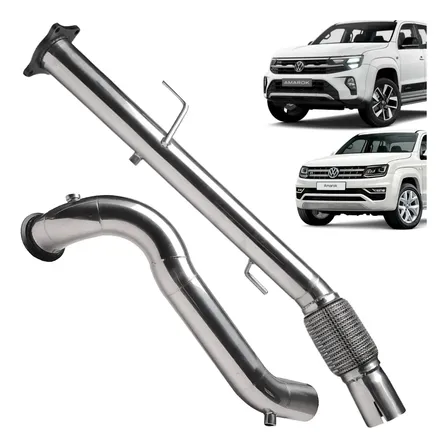 Downpipe + Dpf Delete Amarok V6 2018 2025 Inox304 Cromado