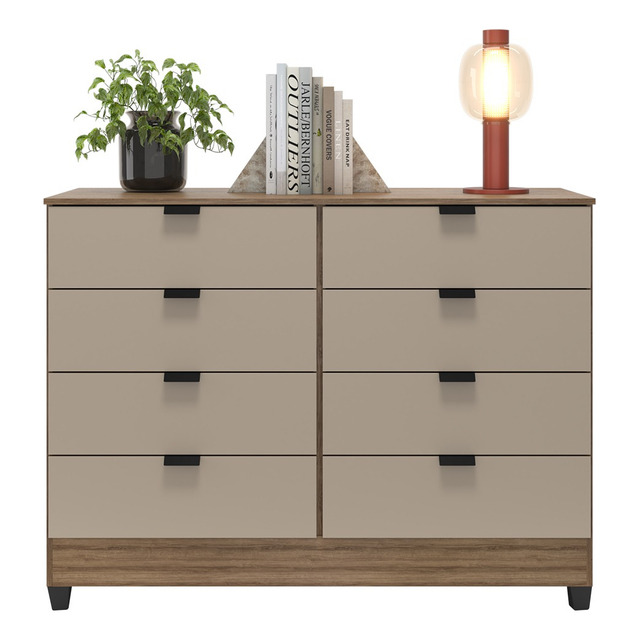 Cômoda Industrial 8 Gavetas P/ Quarto Casal Design Moderno Cor Off White Cômoda Industrial 8 Gavetas P/ Quarto Casal Design Moderno Cor Off White