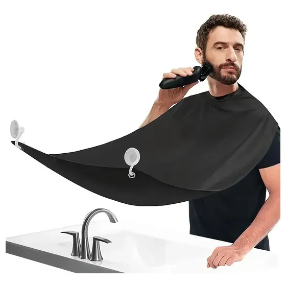 Capa Impermeable Para Corte De Barba + 2 Ventosas Espejo